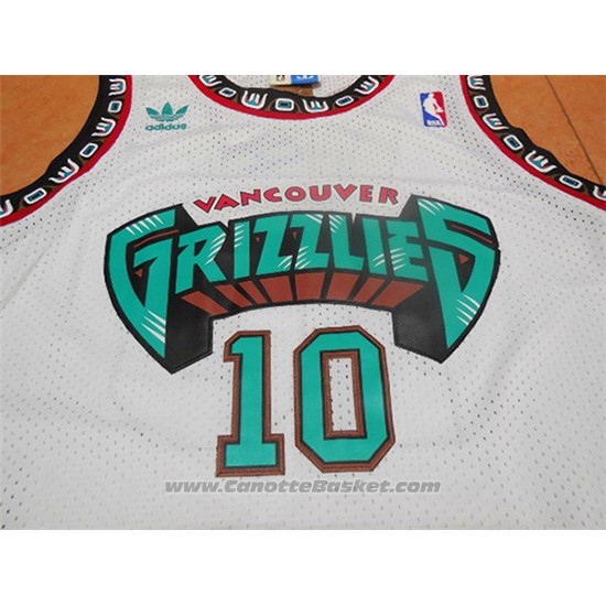 Maglia Vancouver Grizzlies Mike Bibby #10 Historic Retro Bianco